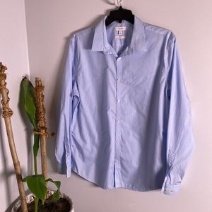 Calvin Klein Light Blue stripped button down slim for infinite coil NON iron